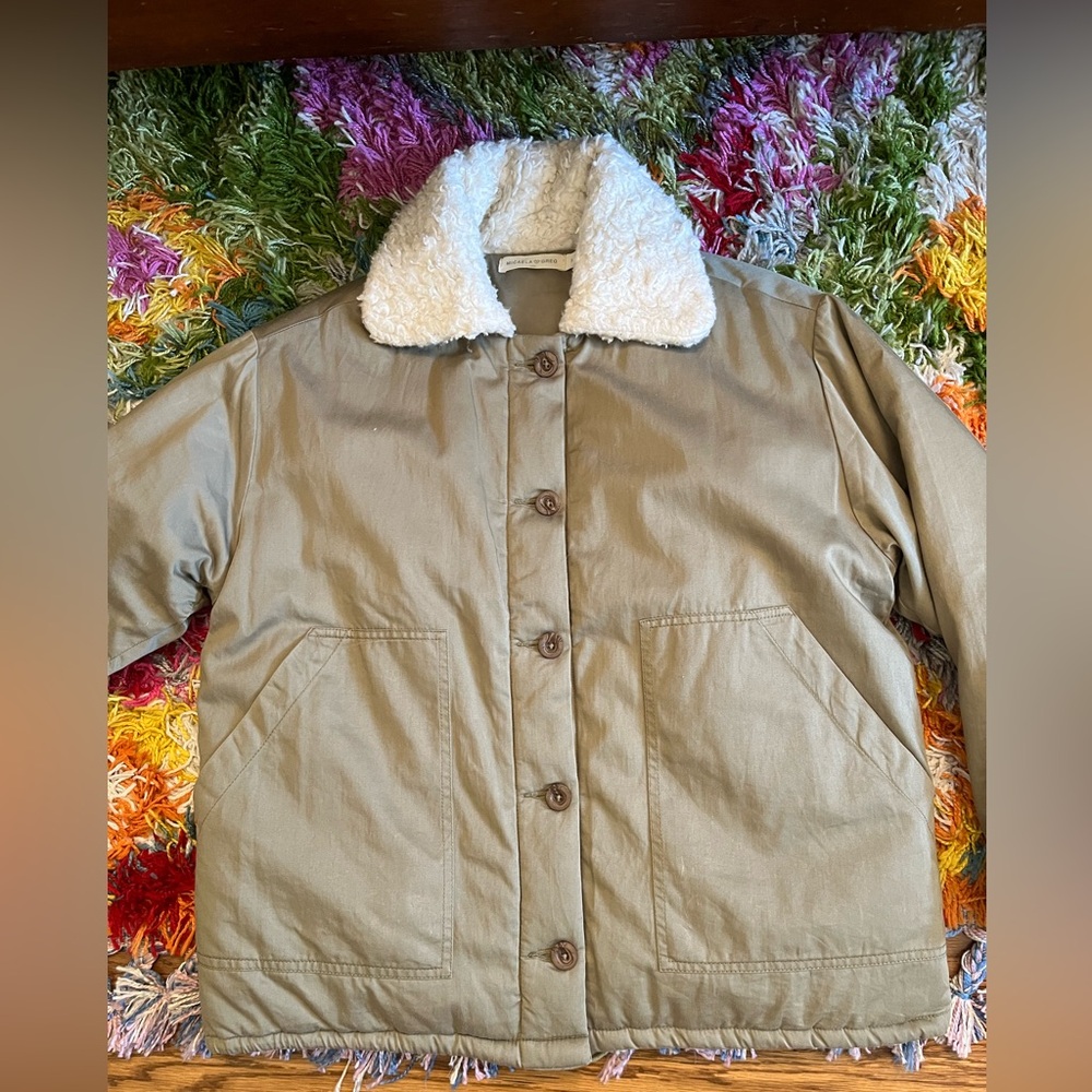 Micaela Greg Sherpa-Trim green bomber